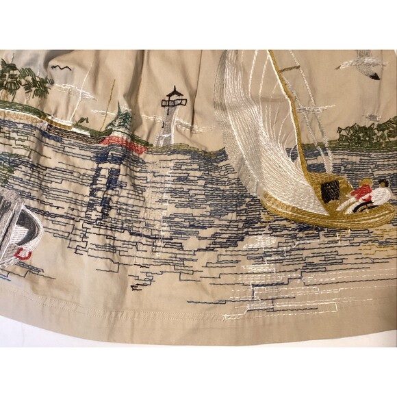 knitted dove women’s dress XS embroidered pockets buttons feminine - Picture 9 of 11